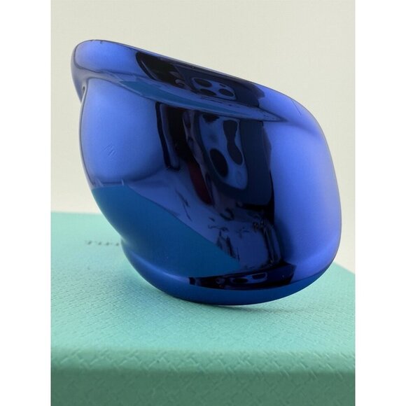 RARE Tiffany & Co. Limited Edition Blue Elsa Peretti Bone Cuff, Small Motif - Picture 5 of 10